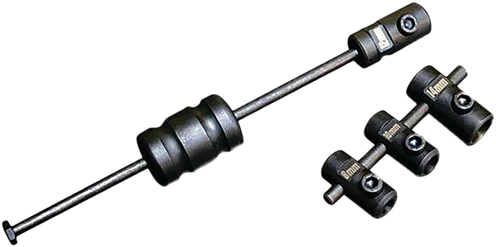 Motion Pro Dowel Pin Puller Set 57-8604 with metal tools and handles for removing dowel pins in automotive or machinery applications
