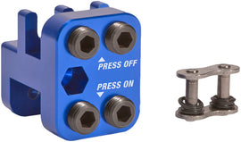 Motion Pro MP Master Link Press Tool 57-8675 for bicycle chain maintenance, featuring a durable, professional-grade tool design