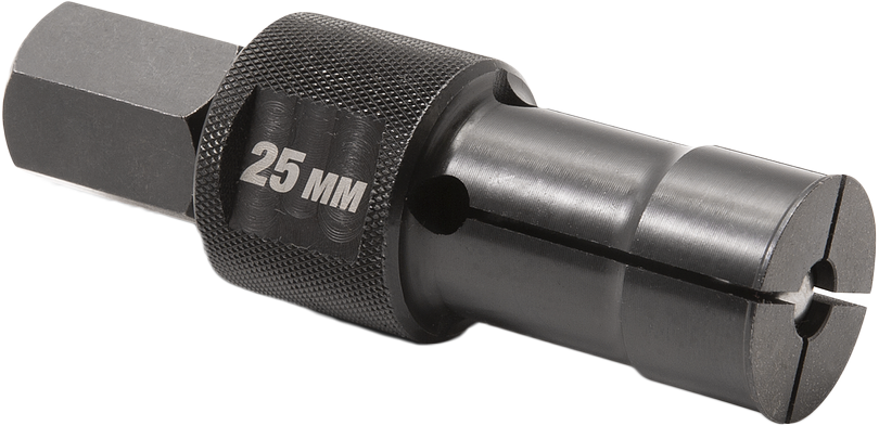 Motion Pro 25mm replacement collet for tools, shown in a close-up image highlighting the precise metal component.