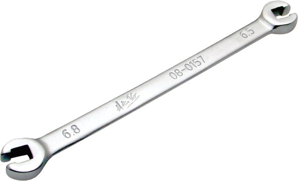 Motion Pro spoke wrench with 6.5mm and 6.8mm sizes, designed for motorcycle wheel spoke adjustments.