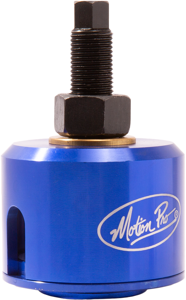 Motion Pro Steering Head Race Puller tool for motorcycle steering head bearing removal, durable metal construction, compact design