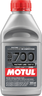 Motul RBF 700 Fl Dot 4 brake fluid 500ml bottle, automotive brake fluid chemical for high-performance braking systems.