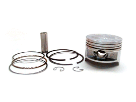 Namura Piston Kit 67.47mm with +1.50 compression for Ac/Suz engine showing piston components and assembly parts.