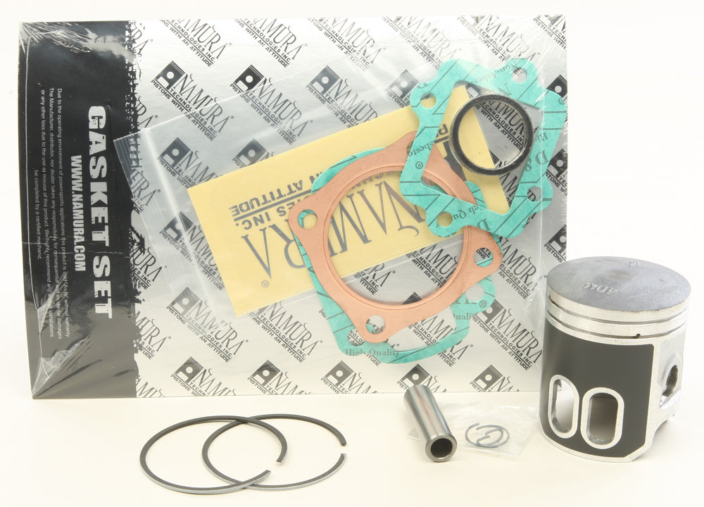 Namura top end piston kit 52.46mm with +0.50mm oversize and 11:1 compression ratio for motorcycle engine rebuild, shown in image.