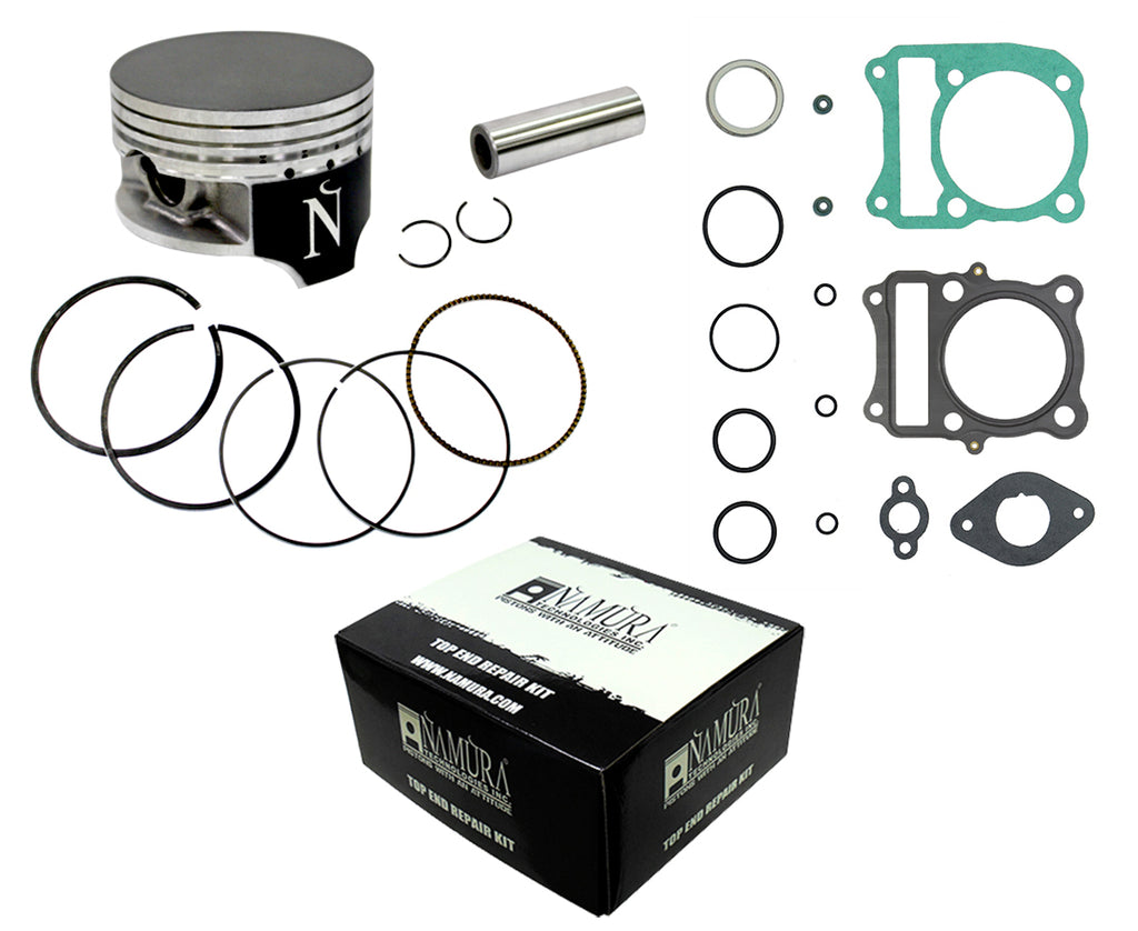 Namura Top End Kit for Suzuki 186-3025, includes piston components with 65.97mm bore and 11:1 compression ratio.