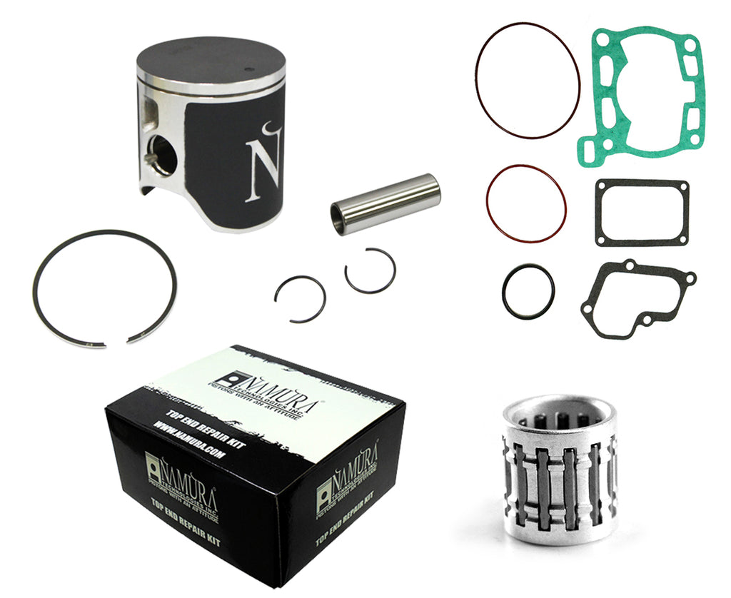 Namura Top End Kit with Nikasil cylinder for Suzuki 185-3002, includes piston components and standard size 53.95mm bore.