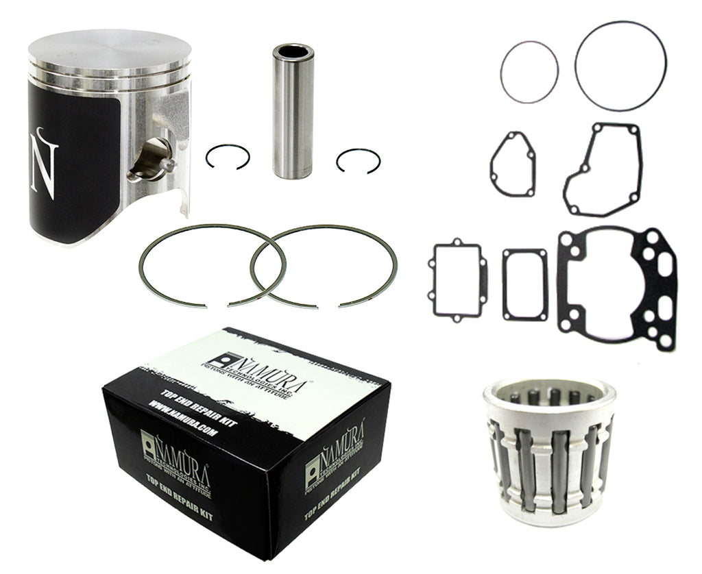 Namura Top End Kit with composite cylinder for Suzuki 185-30242, including piston components and standard 66.35mm bore.