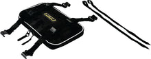 Load image into Gallery viewer, Nelson-Rigg 1L black front fender bag for motorcycle luggage, shown mounted on bike with zipper closure and reflective details.