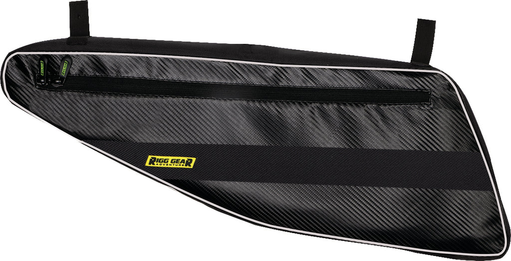 Nelson-Rigg Lower Door Bags 270-3502 luggage mounted on motorcycle door, showing durable waterproof construction and secure straps.