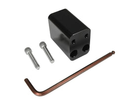 Nelson-Rigg saddlebag plate latch extension in black for luggage, shown with mounting hardware and secure fitting on a motorcycle.