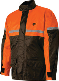 Nelson-Rigg Stormrider Rain Suit in bright orange, featuring a two-piece design with waterproof material and adjustable hood.