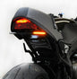 New Rage Cycles Fender Eliminator for Yamaha models, showcasing sleek black body component with mounting hardware.