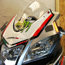 Load image into Gallery viewer, New Rage Cycles front LED turn signals for motorcycles, illumination product with clear lens and mounting brackets.