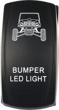 Load image into Gallery viewer, Open Trail bumper lights LED switch with backlit design, used for vehicle lighting control, featuring durable switch mechanism.