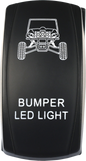 Open Trail bumper lights LED switch with backlit design, used for vehicle lighting control, featuring durable switch mechanism.