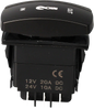 Open Trail momentary LED winch switch with backlit design, used for vehicle winch control, in black with labeled buttons.
