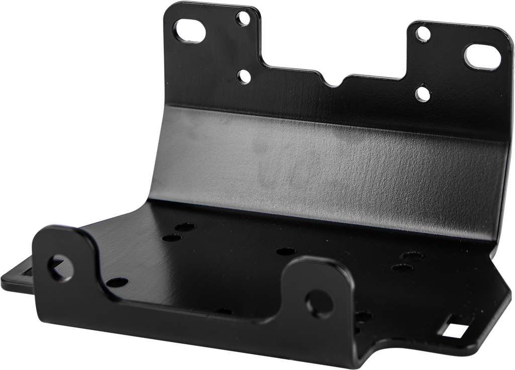 Open Trail Winch Mount 459-1275, sturdy black metal mounting plate for off-road winches, designed for durable vehicle installation.