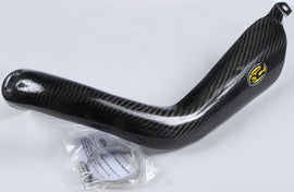 P3 Carbon Fiber Pipe Guard for exhaust system, sleek black protective cover with P3 branding and carbon fiber texture.