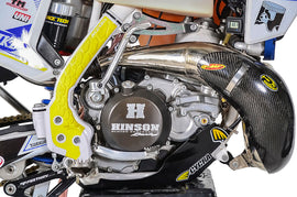 P3 Carbon Fiber Pipe Guard for exhaust system with sleek black finish, designed for durability and style.