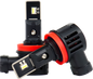 Pathfinder H11 high intensity LED bulb with 6000 lumens and 24W for vehicle illumination, showing the bright LED light and bulb design.