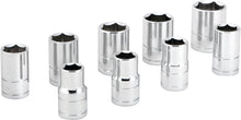 Load image into Gallery viewer, Performance Tool 9-piece 1/2-inch metric shallow socket set with ratchets and extensions for automotive and mechanical repairs.