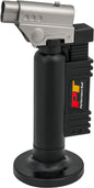 Performance Tool butane jet torch used for welding, soldering, and heating tasks, with a metal nozzle and adjustable flame control.