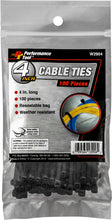 Load image into Gallery viewer, Performance Tool 4-inch cable ties, pack of 100, versatile tools for organizing and securing cables and wires.