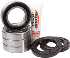 Pivot Works rear wheel bearing kit 52-0601 for drive applications, featuring bearings and hardware for bike wheel maintenance.