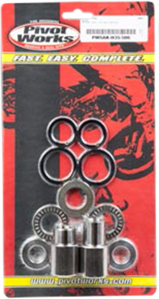 Pivot Works Swingarm Kit 52-0088 suspension components with metal bushings and hardware, designed for motorcycle rear suspension.
