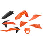 Polisport Plastics Enduro Kit with mask in OEM color for KTM, includes body panels and protective gear for off-road motorcycles.