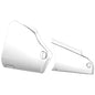 Clear Polisport Plastics graphic guards for Hus motorcycle body protection, featuring distinctive design and durable plastic construction.