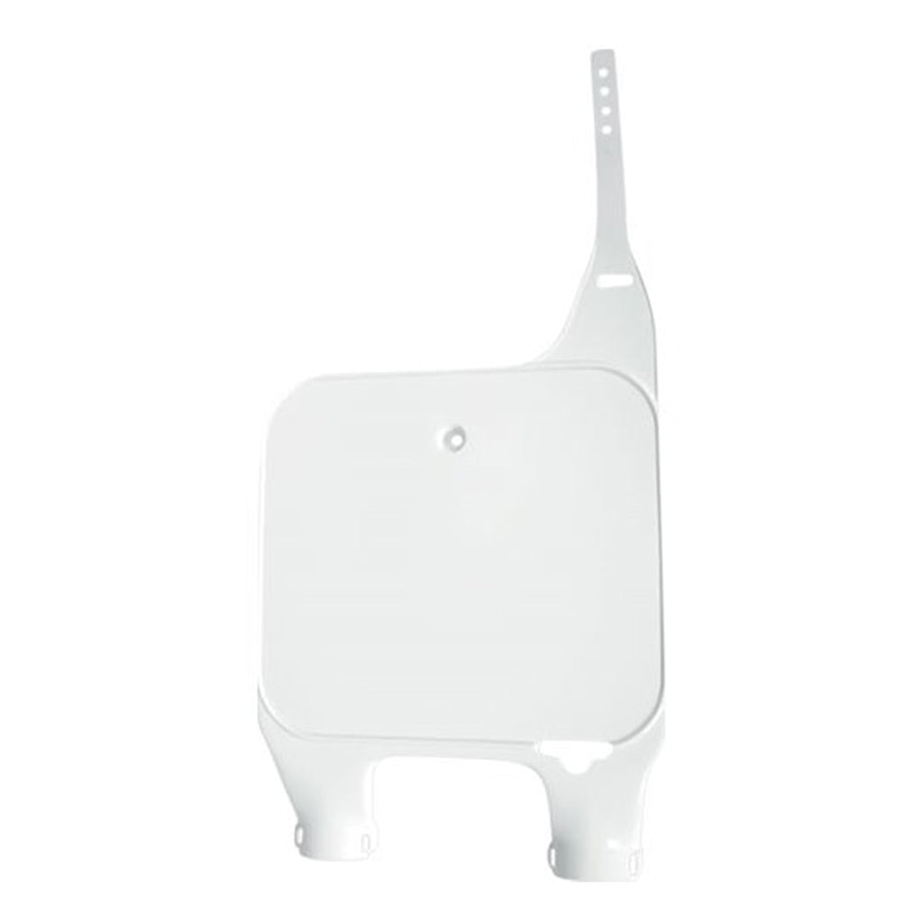 Polisport Plastics white number plate body for Honda CR125/250 motocross bikes, part number 64-868071, shown in the image.