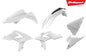 Polisport Plastics white plastic body kit for off-road bikes, showing a sleek, durable motorcycle body panel.