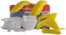 Load image into Gallery viewer, Yellow Polisport Plastics plastic body kit for motorcycle, includes various panels and parts, model 64-90124.