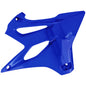 Polisport Plastics Yam Blue radiator scoops for Yamaha bikes, durable plastic body parts with a sleek blue finish.