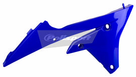 Polisport Plastics radiator shroud in vibrant color, designed for motorcycle body protection and aesthetic enhancement.