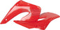Polisport Plastics red radiator shroud body for motocross bikes, model 64-4212, with vent openings and mounting points visible.