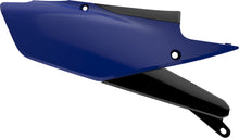 Load image into Gallery viewer, Blue Polisport Plastics side panels for body, with detailed design and mounting points, part number 64-43505.