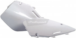 White Polisport Plastics side panels for body, model 64-4430, shown in the image with detailed design and mounting points.