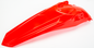 Red Polisport Plastics rear fender for Honda 64-868501, showcasing the durable plastic motorcycle part with a sleek finish.