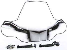 Powermadd Cobra ATV windshield with standard mount, clear windscreen for ATV protection and improved visibility