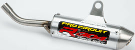 Pro Circuit R304 Silencer exhaust system for motocross bikes, shown in black with mounting details and branding.