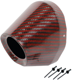 Pro Circuit carbon end cap in red, 1 3/4 inch I.D., designed for motorcycle exhaust systems.