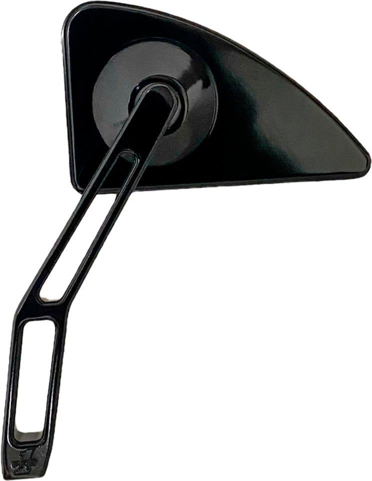 Black Pro-One Performance Mini TD V2 cut stem mirror for left side, motorcycle handlebar mirror with sleek design.