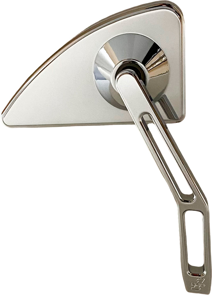 Pro-One Performance Mini TD V2 right chrome motorcycle mirror with a cut stem, designed for enhanced visibility and style.
