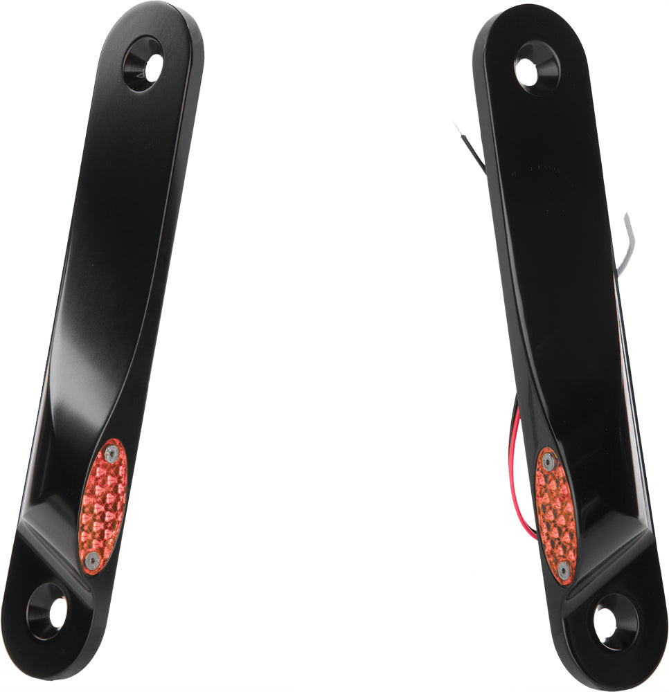 Black Pro-One Performance LED front signal lights for FLHX and FLHT motorcycles without spotlights, model 812-02103.