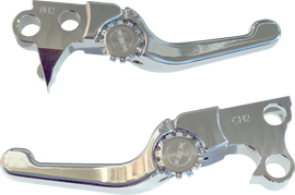 PSR Anthem Shorty Lever Set in chrome, motorcycle brake and clutch levers, designed for models 96-17 with exceptions.