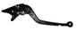 Black PSR Click 'N Roll clutch lever for motorcycles, showing the sleek, ergonomic design with branding details.