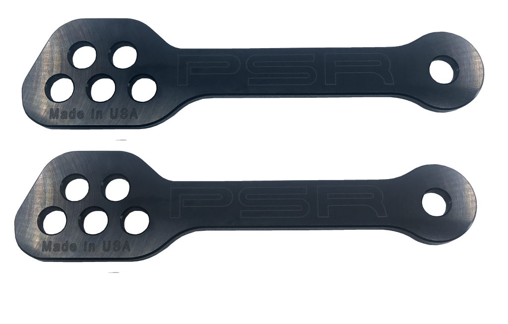 Black PSR lowering link for suspension, model 581-3761BK, shown in the image with a close-up view of the part.
