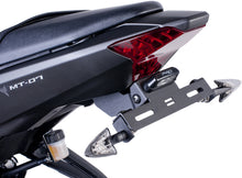 Load image into Gallery viewer, Black PUIG Fender Eliminator Kit installed on motorcycle body, showing sleek design and mounting components.